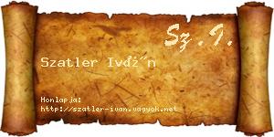 Szatler Iván névjegykártya