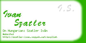 ivan szatler business card