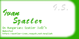 ivan szatler business card